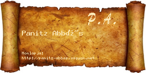 Panitz Abbás névjegykártya